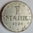 Saksa 1 mk 1924 Hopeaa HYVÄ - pikkukuva 1