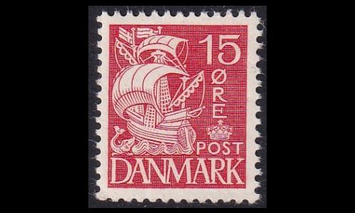 Tanska 202_III ** Laiva rasteritausta 15 öre (1933)