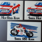 Shell Hot rod team ja  RR team moottoripyörä tarrat, 3 kpl - pikkukuva 1