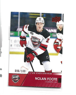 NOLAN FOOTE - EXCLUSIVES num 096/100 RED - 2021-22 AHL