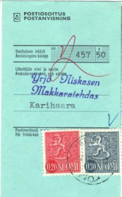 KARIHAARA POSTIOSOITUS  YRJÖ NISKANEN MAKKARAT.