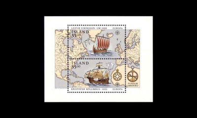 Islanti 764-5BL13 ** Europa Amerikan löytäminen (1992)