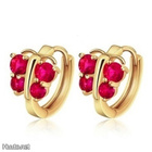 + 386 .. 9K Kulta Ruby Crystal Perhonen Korvakorut - pikkukuva 4