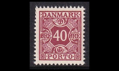 Tanska PORTO_37 ** 40 öre punainen (1937)