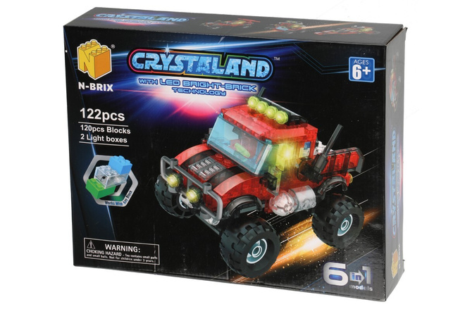 Crystaland Auto rakennuspalikat valoilla, UUSI