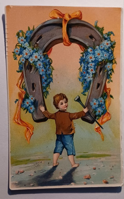 Lapsi, jättimäinen hevosenkenkä, lemmikkiköynnös, p. 1907