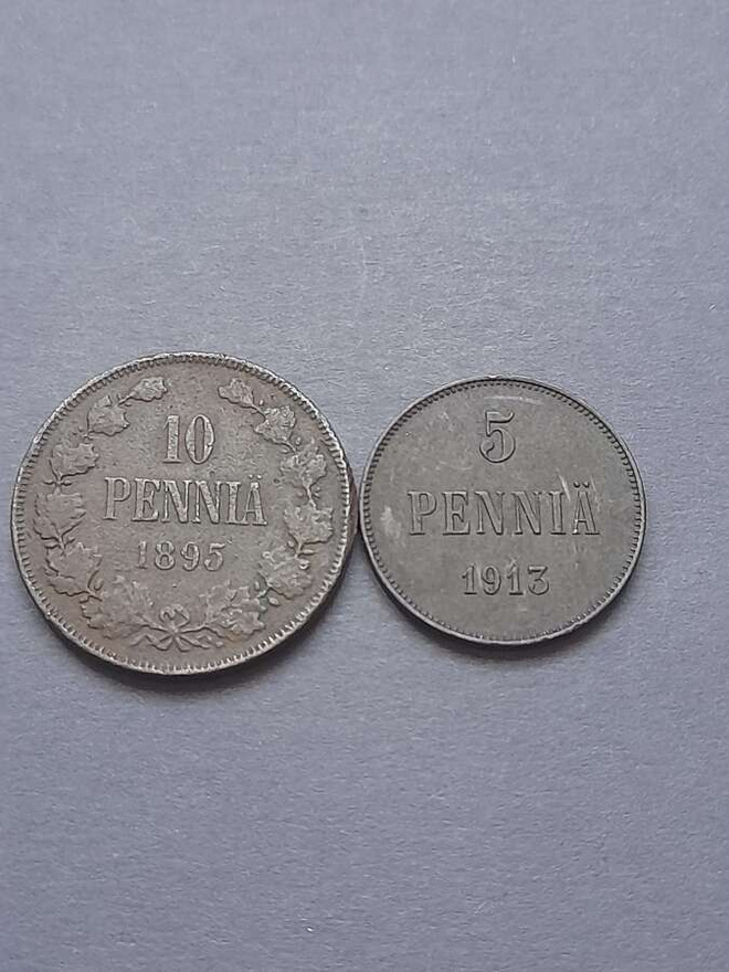 10 penniä 1895, 5 penniä 1913
