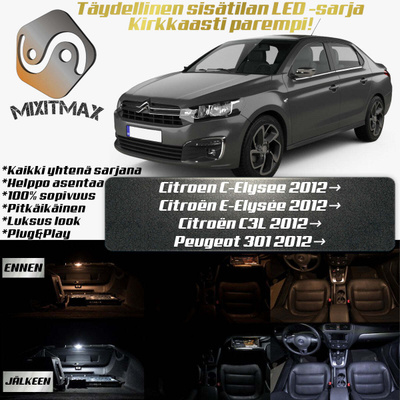 Citroen C-Elysee Sisätilan LED-sarja 7-osainen