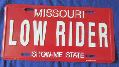 MISSOURI LOW RIDER rekisterikilpi