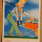 neitonen työntää kärryjä, kulkenut 1943 - pikkukuva 1