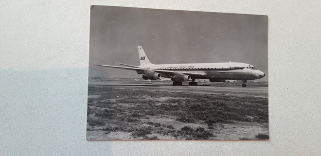 Vanha lentokone kortti, SAS D C - 8 C