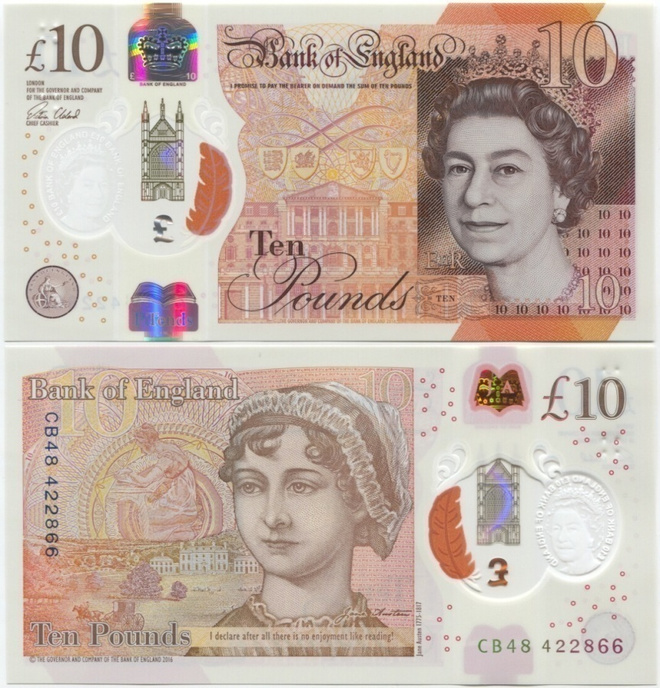 Englanti Iso-Britannia 10£ 2016 (2017) UNC UUSI Polymer QEII