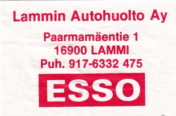 Lammi, Lammin Autohuolto  Ay , ESSO      s9/1