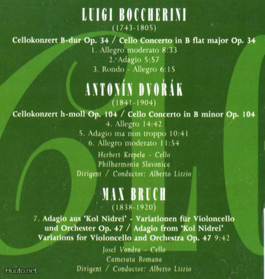 Classical Gallery : Boccherini - Dvorak - Bruch CD