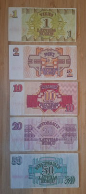 Latvian ruplat 5kpl.
