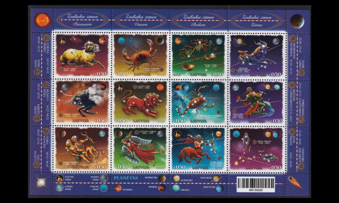 Latvia 950-61kb ** Horoskooppimerkkejä (2015)