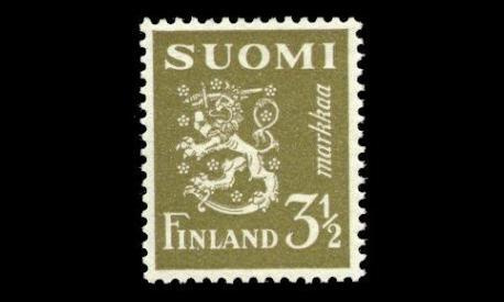 265 ** Leijona 3 1/2 mk oliivi (1942)