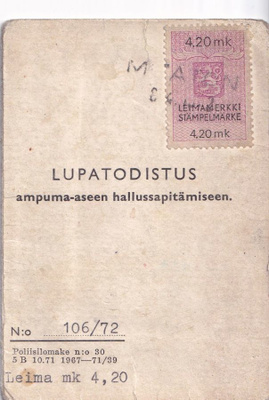 LUPATODISTUS AMPUMA-ASEEN HALLUSSAPITOON
