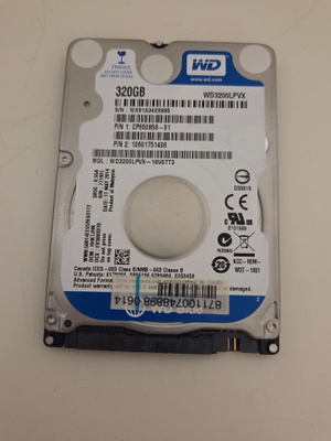 WD 320GB 2,5" 5400rpm sata kovalevy
