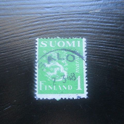 M30 Leijonamerkki 1mk vihreä 1942