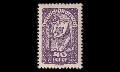 Itävalta 268x ** Käyttösarja 40 H patsas violetti (1919)