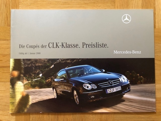 Hinnasto ja lisävarusteet Mercedes CLK W209 2008. Esite