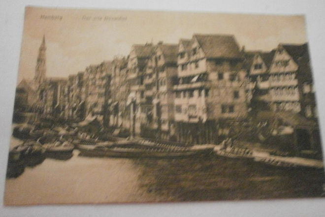 Hamburg, Der Alte Dovenflat, vanha mv pk, p. 1922 Suomeen