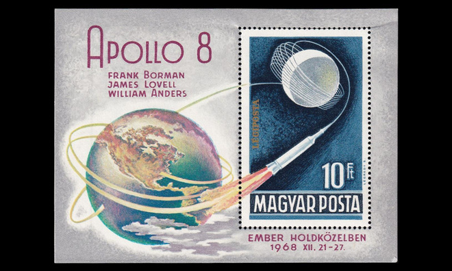 Unkari 2476BL68 ** Avaruus Apollo 8 blokki (1969)