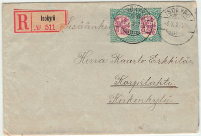 M17 1,5mk A hr W1 pari R-kirje ISOKYRÖ-28