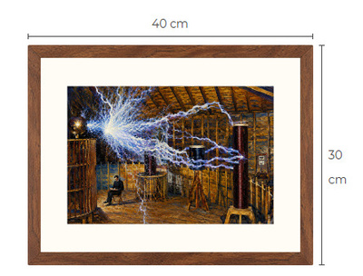 Uusi Nikola Tesla art print kehystetty 30 cm x 40 cm