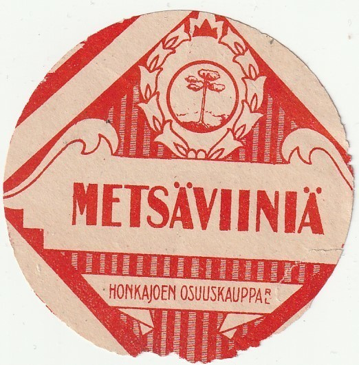 VANHA JUOMA ETIKETTI - METSÄVIINIÄ HONKAJOKI  (K13-S29)