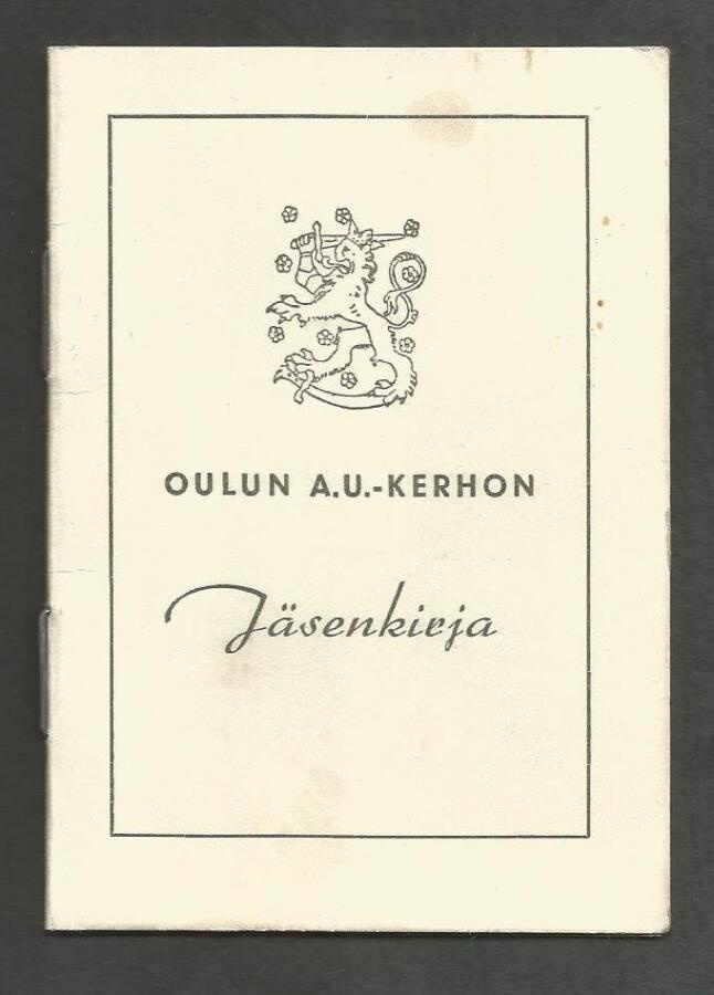 OULUN ALIUPSEERIKERHO jäsenkirja