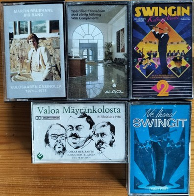 JAZZIA ja SWINGIÄ-5 KPL KASETTEJA VALOA MÄYRÄNKOLOSTA ym