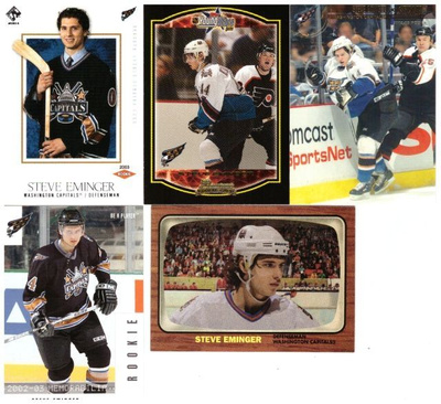 5 x STEVE EMINGER Washington Capitals, Rookie Kortteja
