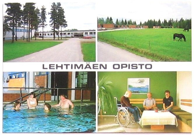 Lehtimäen Opisto nelikuva Postikortti