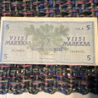 Kohdistusvirheisiä 5 markan seteleitä 1963 Käyttämättömiä. - pikkukuva 4