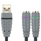 Bandridge USB - 2x PS/2 Näppäimistö ja Hiiri Adapteri, 0.3m - pikkukuva 2
