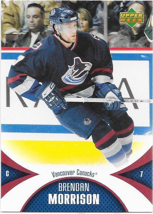 2006-07 UD Mini Jersey #98 Brendan Morrison Vancouver Canuck