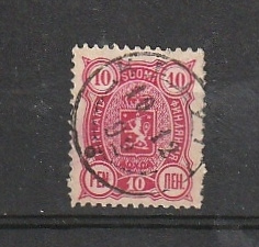 1895 10pennin Vaakunamerkki KELVIÄ-loistoleimalla
