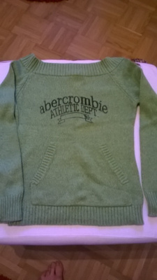 Abercrombie & Fitch vihreä kengurutasku neule, koko XS/S