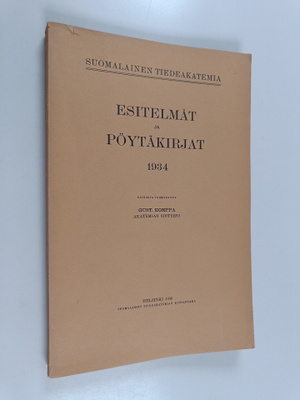 Gust. (toim.) Komppa : Esitelmät ja pöytäkirjat 1934