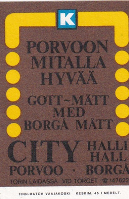 Porvoo, Borgå, City Halli 4/10