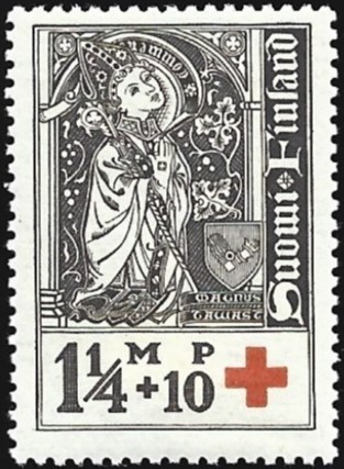 1933 Punainen Risti 1  1/4 mk + 10 p **  LaPe 181
