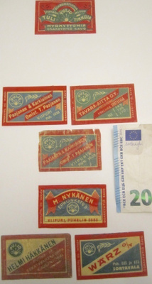 7 VANHAA Tulitikku Etikettiä 1930-l Luov. Karjala ym.
