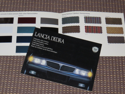 1990 Lancia Dedra värikartta esiite - KUIN UUSI