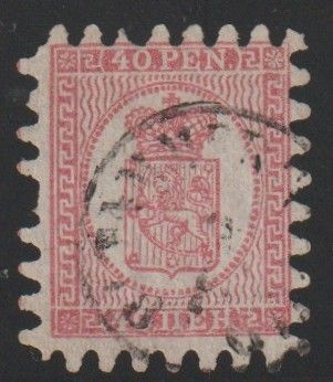 1866 40pennin Isohampainen leimattuna