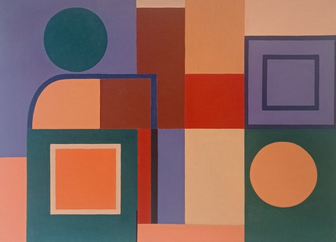 Reverse  akryylimaalaus kankaalle 105 x 75 cm