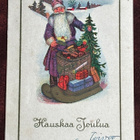 Joulu, joulupukki lahjoja kelkassa, kulkenut - pikkukuva 1