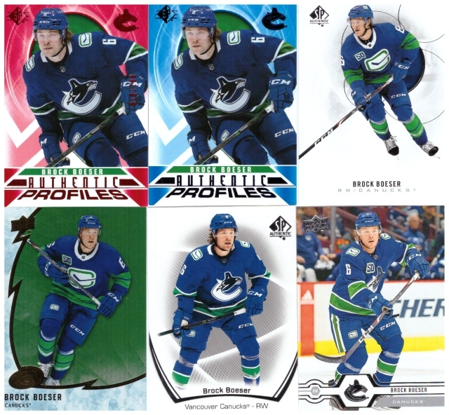 6 x BROCK BOESER Canucks  sis. Erikoiskortteja