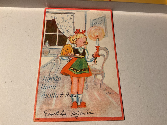 Postikortti Hyvää Uutta Vuotta! 1950-luku